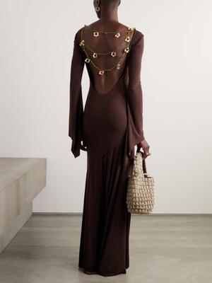 SIEDRÉS Alin embellished open-back stretch-jersey maxi dress - recommended by Débora  Rosa