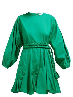 Rhode - Ella Cotton Mini Dress - Womens - Green - recommended by Andrea Badendyck
