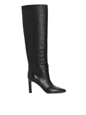 Knee-High Slouch Leather Boots - Black - recommended by Andrea Badendyck