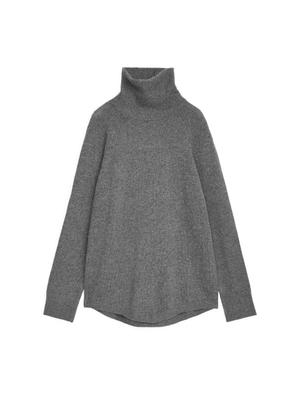 Raglan-Sleeve Cashmere Roll-Neck Jumper - Grey - recommended by Alice