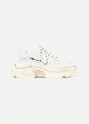 Balenciaga - Triple S Logo-embroidered Leather, Nubuck And Mesh Sneakers - White - recommended by Andrea Badendyck