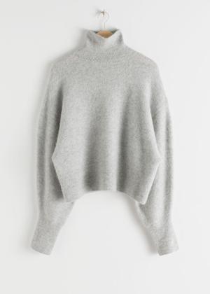 Soft Wool Blend Turtleneck Sweater - Grey - recommended by Andrea Badendyck