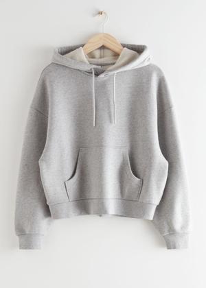 Oversized Boxy Hooded Sweatshirt - Grey - recommended by Andrea Badendyck