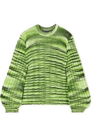 GANNI - Neon Mélange Ribbed-knit Sweater - Green - recommended by Andrea Badendyck