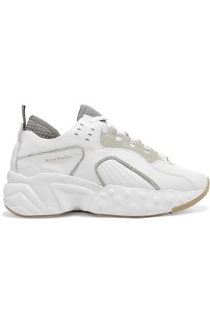 Acne Studios - Manhattan Leather, Suede And Mesh Sneakers - White - recommended by Andrea Badendyck