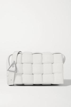 Bottega Veneta - Cassette Padded Intrecciato Leather Shoulder Bag - White - recommended by Andrea Badendyck
