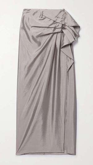 AJE. Immersion draped silk-blend maxi skirt - recommended by Débora  Rosa